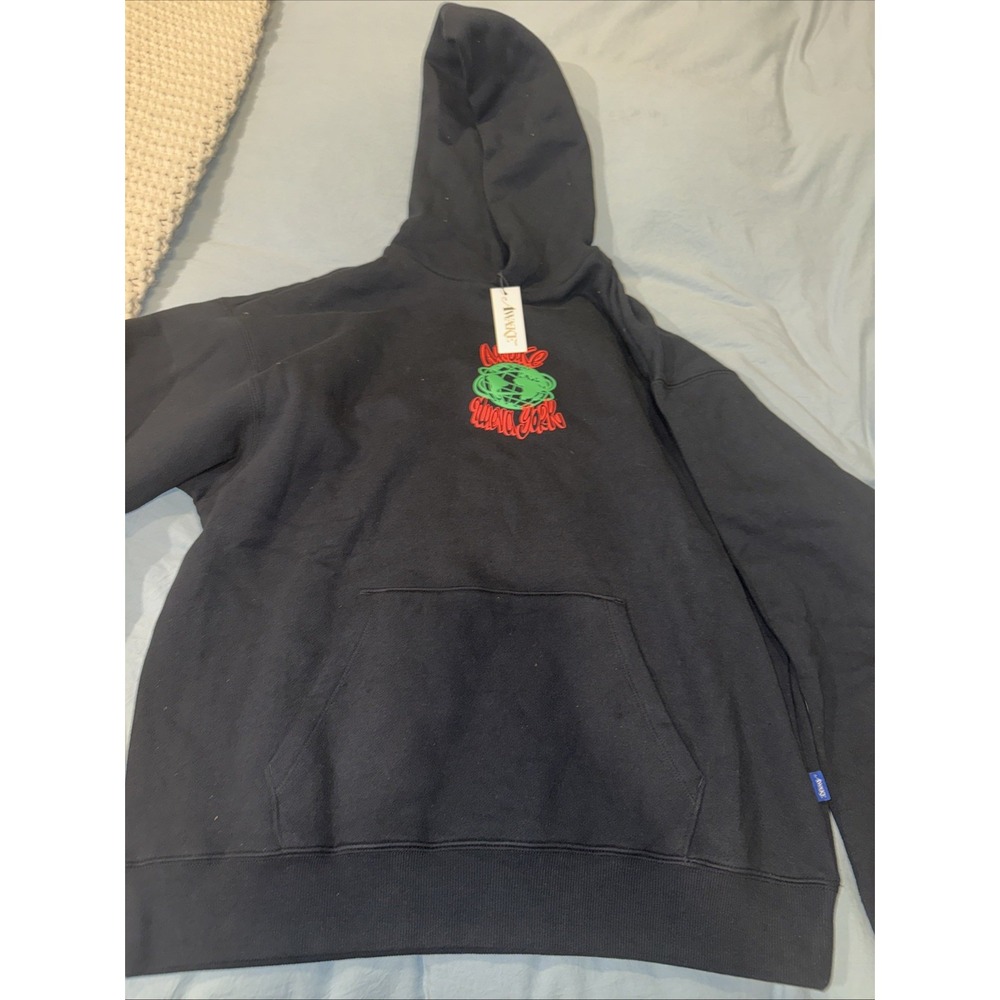 NWT Awake NY Globe raised-logo cotton hoodie Size Small
